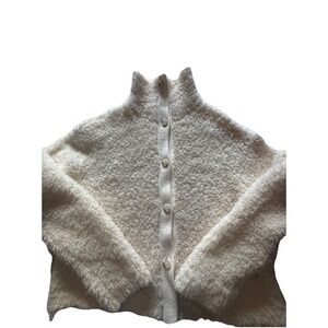 Ugg Alisha Cloudfluff Cardigan Sweater Plaster Ivory Size Medium NWT $188